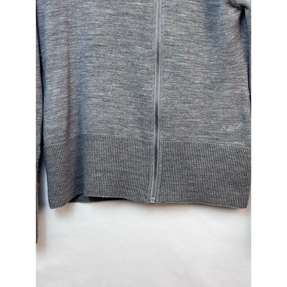 Kuhl Womens Medium Gray Merino Wool Blend Zip Front Long Sleeve Winter Cardigan - Picture 8 of 8